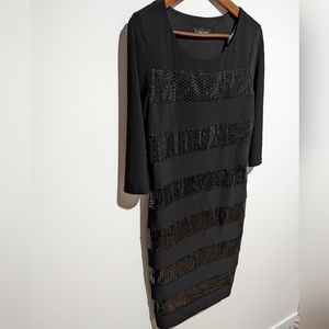 Nueva Black Striped & Bling Dress
